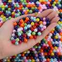 DUQGUHO Pearls for Bracelets 8mm Colorful Beads for Jewelry Making Fake Pearl Beads Plastic Round Crafts Bead with Holes 500PCS Hair Bead for Women (10 Color Mixes)