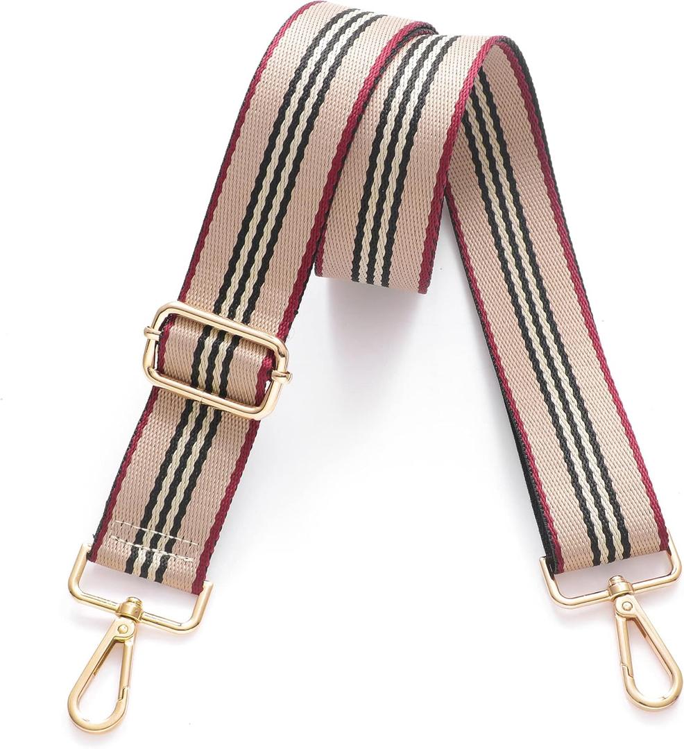 S-Jacorry Purse Strap Replacement Crossbody Wide Shoulder Strap Adjustable Canvas Straps Handbag Strap Replacement Belts (Gold Buckel-137)
