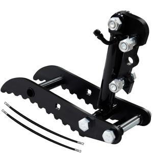 MMS Hydraulic Thumb Clip for Mini Excavators, Three Holes Excavator Clip with 2*M14 Hoses and Screws, L-Shaped Bracket Small Digger Attachments for Picking up Logs, Rocks and Debris