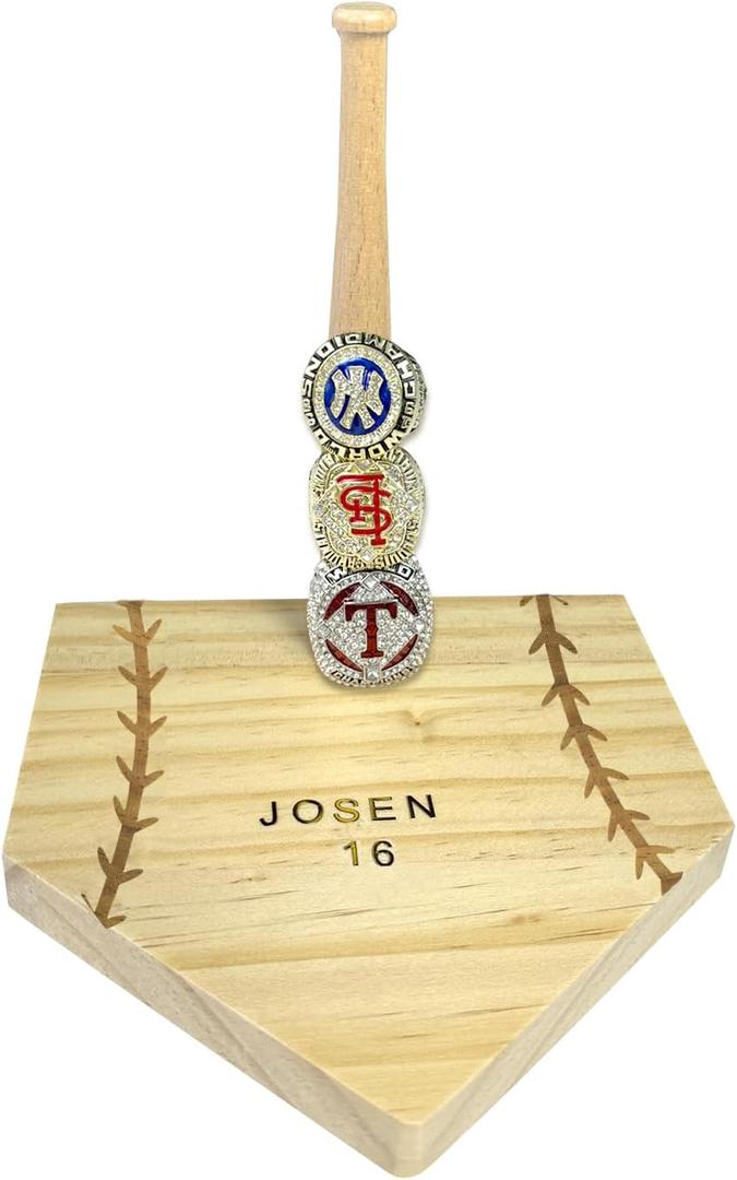 Baseball Ring Holder, Championship Ring Display Case, Personalized Gifts Softball Baseball Ring Display Case, Suitable for Ball Game Enthusiasts, Children, Teenagers and Adults。, Triangle