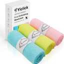 Yiclick Exfoliating Washcloth Towel [3 Pack], Japanese Exfoliating Wash Cloth, Korean Body Scrubber Exfoliator, Back Scrubber Washer for Shower Bath, Body Scrub African Net Sponge Loofah Luffa Colors