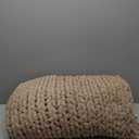 Carriediosa Chunky Knit Throw Blanket 50" X 60", 100% Hand Made Large Chenille Loop Yarn Soft Fluffy Throws for Couch Sofa Bed, Big Crochet Cozy Heavy Thick Cable Woven Blankets, Taupe