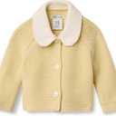 Amazon Essentials x Sofia Grainge Unisex Toddlers and Babies' Peter Pan Collar Sweater Jacket (4T, Butter Yellow)