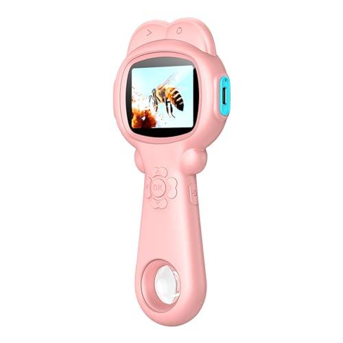 Kids Digital Camera&Microscope 2-in-1 Toy:500X Dual Lens,Auto-Switch Camera/Microscope,2.4"IPS Screen,Photos/Videos/Playback/Games,8 LED Lights,Durable Silicone Casing Silicone-Educational STEM Gift.