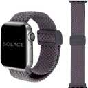 Solace Bands Imperium Adapt Wide Adjustable Nylon Braided Watch Band - Compatible with All Apple Watches - Solace Apple Watch Bands for Women & Men - Smart Watches Band Series 11-1, Ultra, SE (38/40/41/42MM, Grey)