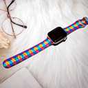 Autism Awareness Gradient Jigsaw Puzzle Watch Band 38mm, Blue IWatch Bands 40mm Womens Compatible With Apple Watch 41mm Rubber Wristbands Straps Adjustable Replacement Series 10/9/8/7/Se/Ultra For Men