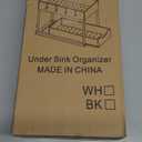 DEKAVA Cabinet, 2 Pack Under Sink Organizer, 2 Tier Sliding Bathroom Kitchen Organizer, Large White ABS Baskets, Easy Install & Clean