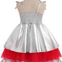 IBTOM CASTLE Baby Girl 1st Halloween Dress Birthday Cake Smash Layered Tulle Princess Tutu Cosplay Spider Web Costume (12-18 Months, Sliver)