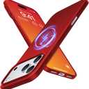 TORRAS Magnetic Slim Fit for iPhone 17 Pro Case 6.3 inch, Ultra-Thin, Compatible with MagSafe, Lightweight Matte Anti-Scratch Hard PC Cover Phone Case for iPhone 17 Pro OriginFit, Red (5-Lucky Red)