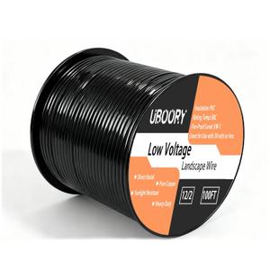 12 Gauge Wire 2 Conductor 100FT, 12/2 Low Voltage Landscape Wire, for Low Voltage, Outdoor Direct Burial Electrical Wire (Black)