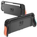 JUSPRO Dockable Grip Case for Nintendo Switch 2, Ergonomic Handheld Protective Cover Accessories with Quick-Release Joy-Con Design (BK)