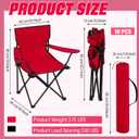 Huwena 10 Pack Folding Camping Chairs with Cup Holder and Carry Bags, Portable Outdoor Lawn Chairs Bulk for Picnic Party Backyard Events Beach Outdoor Activities, Red