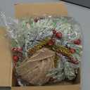 Artificial Christmas Door Wreath, Christmas Wreaths for Front Door, Window Wreaths with Pine Cone, Red Berries, Burlap Ribbon & Snowflake, Holiday Indoor/Outdoor Wreath Decorations, 23 inch