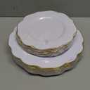 bUCLA 60PCS Gold Plastic Plates - Premium Hard White with Gold Rim Disposable Include 30 Each (10.25inch Dinner & 7.5inch Dessert) Plates, Ideal for Wedding & Thanksgiving