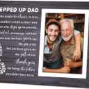 Stepped Up Dad Wood Picture Frame, Stepfather Photo Frame Gift, Birthday Gift for Stepdad from Daughter Son, Christmas,Birthday,Father's Day,Thank You Gifts for Father