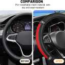 2 x Zpana Bling Car Steering Wheel Cover, Crystal Rhinestones Elastic Stretch Vehicle Steering Wheel Protecter for Women Girl, Automotive Interior Accessories, Universal for SUV Sedan Truck (Red)