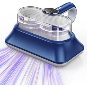 Mattress Vacuum Cleaner Powerful Vibration Handheld Couch Vacuum with UV-C Light and LED Display, HEPA Filter, Versatile Bed Vacuum Cleaner Cordless with Type-C Charging Port for Bed, Sofa, Carpets