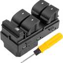 20945224 Driver Side Master Power Window Control Switch with RED Light Compatible with2007-2016 GMC Acadia, D1961F, D1930F
