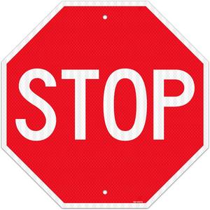 T&R Large Stop Sign Street Road Sign 18 x 18 Inches. Engineer Grade Reflective Sheeting, Rust Free Aluminum, Weather Resistant, Waterproof, Fade Resistant, 2 Pre-drilled Holes