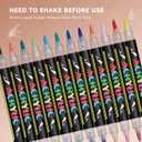 24 Colors Acrylic Marker With Double Brush Tips Automatic Ink Control, Water Based Ink Paint Markers For Rock, Wood, Ceramic, Glass, Stone, Fabric, DIY Crafts Textile & Art Supplies 12PCS