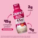 Quest Nutrition Strawberry Protein Shake, 45g Protein, 2g Sugar, 4g Net Carbs, Ready to Drink, Gluten Free, 12 Count (EXP 01/19/27)