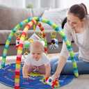 OKOOKO Baby Play Mat, Activity Baby Play Gym with Arch, Solor System Playmats & Floor Gyms, Alphabet Mat, Detachable Mirror, Thick Non Toxic Playmats