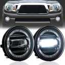 DRFG LED Fog Light Assembly with DRL for Tacoma 2005-2011/ Tundra 2007-2012/ Solara 2004-2006, Bumper Driving Fog lamp Plug and Play 2Pcs Fog Lights