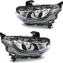 Headlights Assembly Replacement for Honda Civic 2016-2021,Passenger and Driver Side HO2503173 - w/LED DRL Chrome Housing Halogen Headlamp