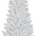 Kadunmina 4FT White Christmas Tree with Standalone String Lights – Small Artificial Lighted Xmas Tree with 122 Branch Tips, NonPreLit Slim White Mini Tree for Indoor & Party Décor
