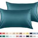 Warmstar 100% Cotton Toddler Pillowcase Set of 2, 600 Thread Count 13x18 Toddler Pillowcases Soft & Breathable, Cotton Travel Pillow Case Cover 13"x 18" with Envelope Closure,Dark Teal