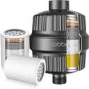 Cobbe 20 Stage Shower Head Filter with KDF-55 for Hard Water, High Output Water Filter with 2 Replaceable Cartridges - Removing Chlorine and Harmful Substance, Matte Black