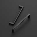 Ravinte 15 Pack Matte Black Cabinet Pulls, 5 Inch (128mm) Hole Center Slim Kitchen Handles, Square Drawer Pulls for Cabinets & Cupboards, Hardware