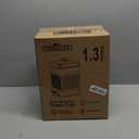 CEROELDA Small Trash Can with Lid-5L/1.3 Gal,Stainless Steel Outdoor Dog Poop Garbage Can-Farmhouse Retro Metal Waste Bin w/Step Pedal for Bathroom Bedroom Office-Soft Close-Black