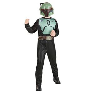 STAR WARS Official Boba Fett Youth Costume - Printed Jumpsuit with Plastic Mask, Size S