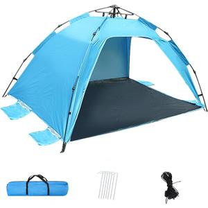 Pop Up Camping Tent, 4-6 Person, Dark Green, Waterproof Dome Tent with Rainfly, 84 x 36 x 48 inches, 10 Minute Setup (Beach Tent)