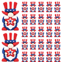 50 Pcs Mini 4th of July Patriotic Gnomes Figurines Tiny Independence Day Rubber Figurine Ornaments Little Red White Blue USA Flag Gnome to Hide for Memorial Day Craft Home Decorations