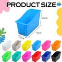 Jinei 24 Pack Multicolor Book Bins for Classroom Bulk Confetti Book and Binder Holders with Name Labels Assorted Color Plastic Classroom Organization Basket Box Teacher Storage Bins for Home Office