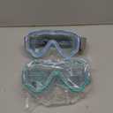 Vvinca Kids-Goggles with Nose Cover, Diving Mask Elastic Fabric Strap Anti Fog Anti Shattered Lens for Kids Swim Goggles 3-14 (02-sea Green & Blue)