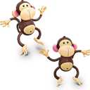 4E's Novelty Inflatable Monkeys (2 Pack) 27 Inch Large Monkeys Inflatables for Jungle Decor, Safari Jungle Birthday Decorations, Kids Animal Party Supplies, Baby Shower Favors