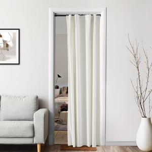 Cream Colored Room Darkening Curtains 80 Inch Length for Bedroom Closet Door,Light Blocking Cold Block Velvet Accordion Doors Interior Back Tab Rod Pocket Single Panel Curtain for Doorway Living (38"W x 80"L (Pack of 1), Ivory)