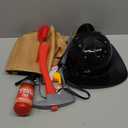 Firefighter Costume for Kids 3-5, Fireman Costume for Boys with Toy Accessories Set, Firefighter Clothes Suit, Toddler Fireman Dress Up Outfit 2-4t, Halloween Role Play for Boys Girls Age 4-7