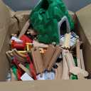 SainSmart Jr. 112-Piece Wooden Train Set for Toddler  Double-Sided Train Tracks, Compatible with Brio, Thomas, Melissa & Doug  Perfect Wood Toy for Boys and Girls