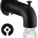 Slip-On Extra Long Tub Spout with Diverter, 1/2 Inch Slip Fit Connection,Matte Black