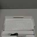 J JOYACCESS Wireless Keyboard and Mouse Combo with 7 Backlit Options,Quiet Light Up Keys,Type-C Rechargeable,Sleep Mode-2.4G Slient Portable Cordless Combo for Laptop/PC/Computer/Mac(White+Sliver)