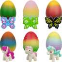 JoFAN 6 Pack Butterfly Unicorn Hatching Surprise Eggs Easter Eggs for Kids Boys Girls Easter Basket Stuffers Gifts Birthday Party Favors Fillers
