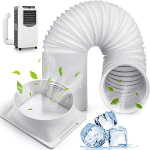 Outus 5.9'' Diameter 80'' Long Portable Air Conditioner Hose with Square Exhaust Hose Tube Adapter Portable Air Conditioner Ducting Parts