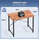 DUMOS 31 Inch Small Computer Desk for Home Office, Modern Study Writing Gaming Work Table Simple Style for Bedroom with X-Shaped ReInchforcement, Rustic Brown