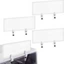 Tatuo 4 Pcs 47.2'' L x 15.8'' W Desk Privacy Panel Frosted Acrylic Office Desk Divider Partition with Adjustable Universal Base for Offices Schools Reception Area Call Centers
