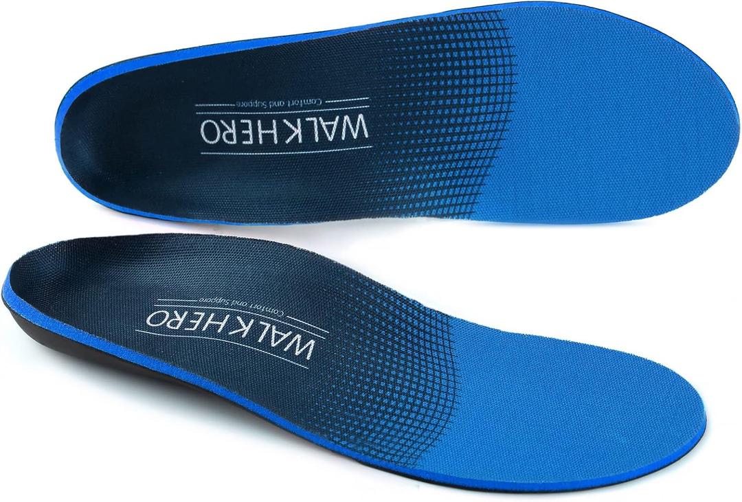 Plantar Fasciitis Relief - Arch Support Insoles for Men Women, Shoe Inserts for Flat Feet, Orthotic Shoe Insoles All-Day Energy and Comfort with Every Step (Mens 13-13 1/2) (Blue)
