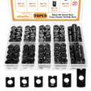 76PCS Black Metric M6 Barrel Nuts M6 x 10mm/11mm/12mm/13mm/15mm/20mm Cross Dowels Slotted Nut Kit DD027-b